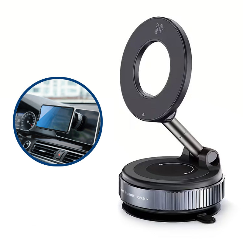MagneHold Pro – Suport Magnetic cu Ventuză 360° pentru Telefon