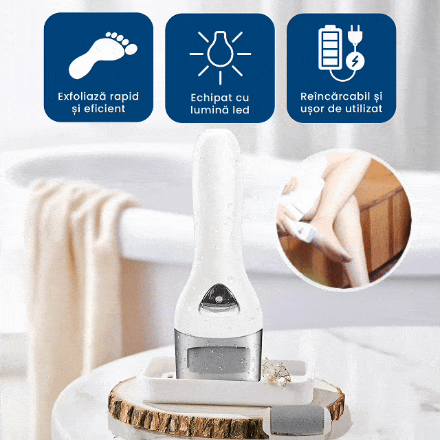 PediLUX - Pilă Electrică pentru Călcâie și Piele Fină