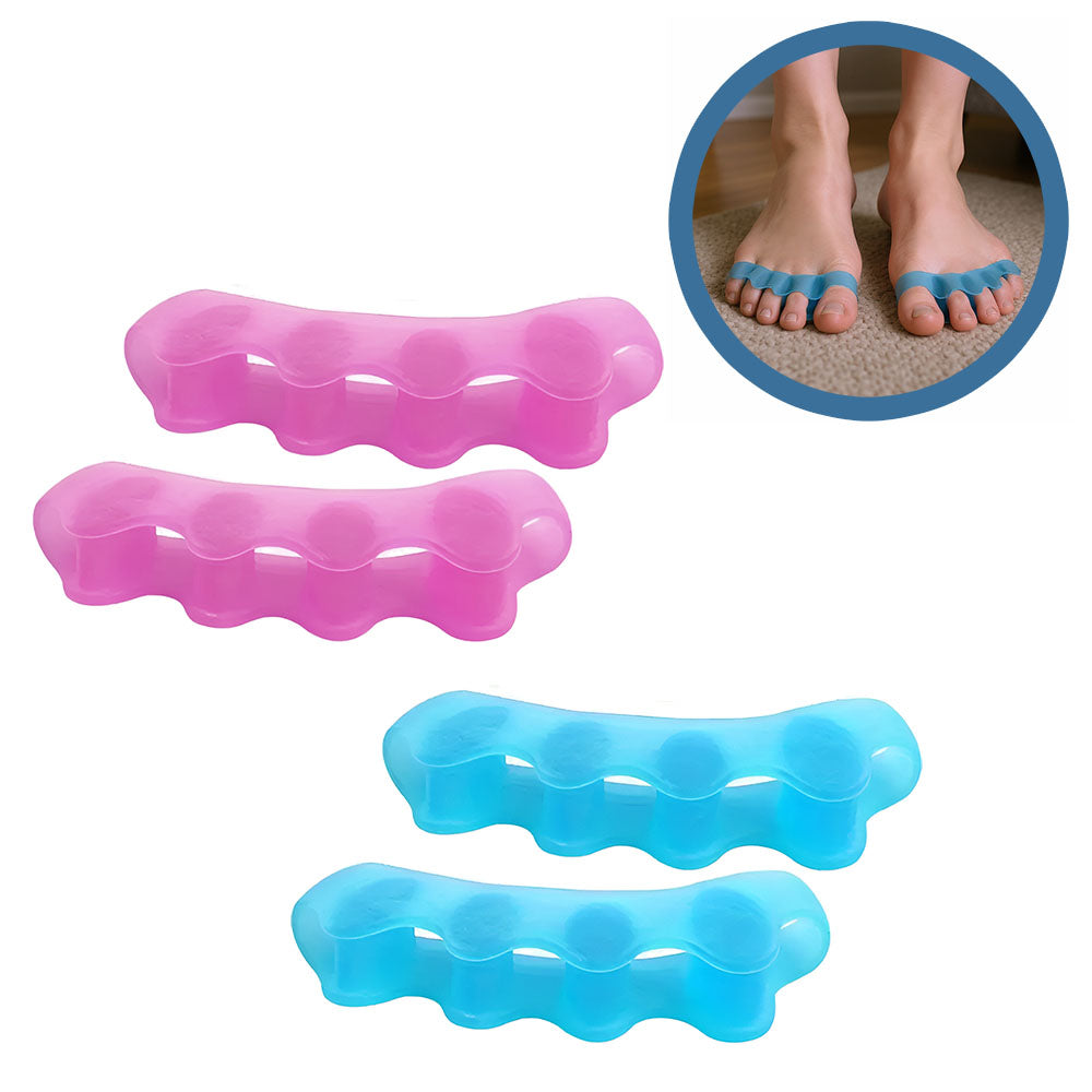 PodoZen – Set 2 Perechi Separatoare Relaxante pentru Picioare (Roz și Albastru)